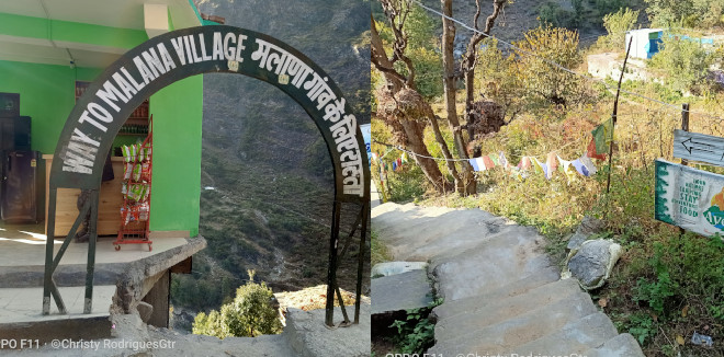 malana village gate and steps